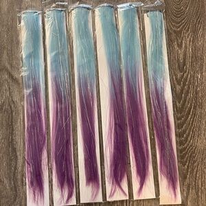 Blue Purple Ombré Clip-In Hair Extensions 15”